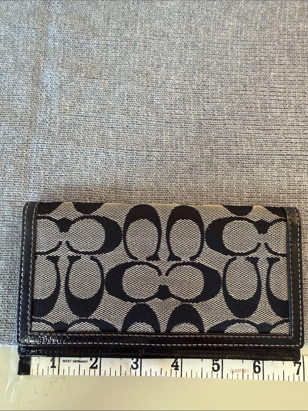 Coach Signature Canvas Checkbook Wallet